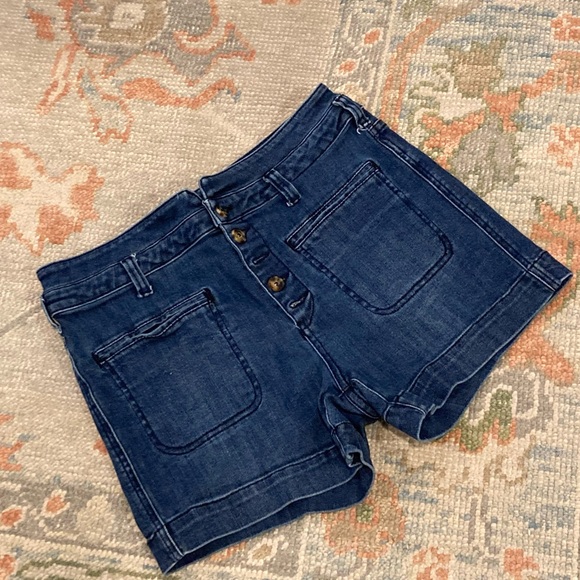 PILCRO and the LETTERPRESS HIGH-RISE SLIM JEAN SHORTS - Picture 1 of 7